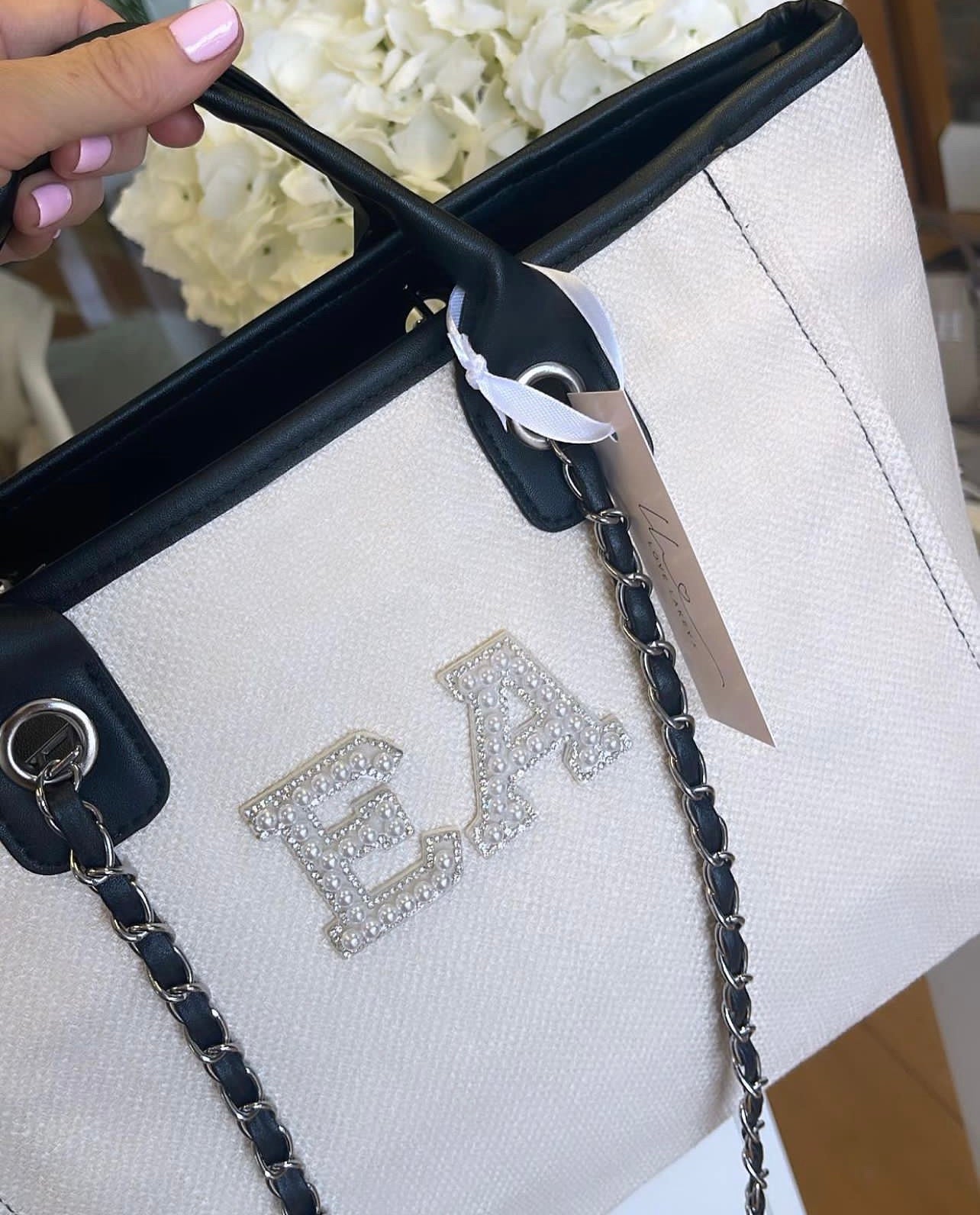 Pearl Mini me Tote Cream/black