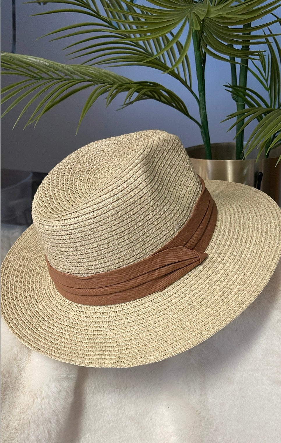 Personalised Fedora Hat Natural/Tan Band