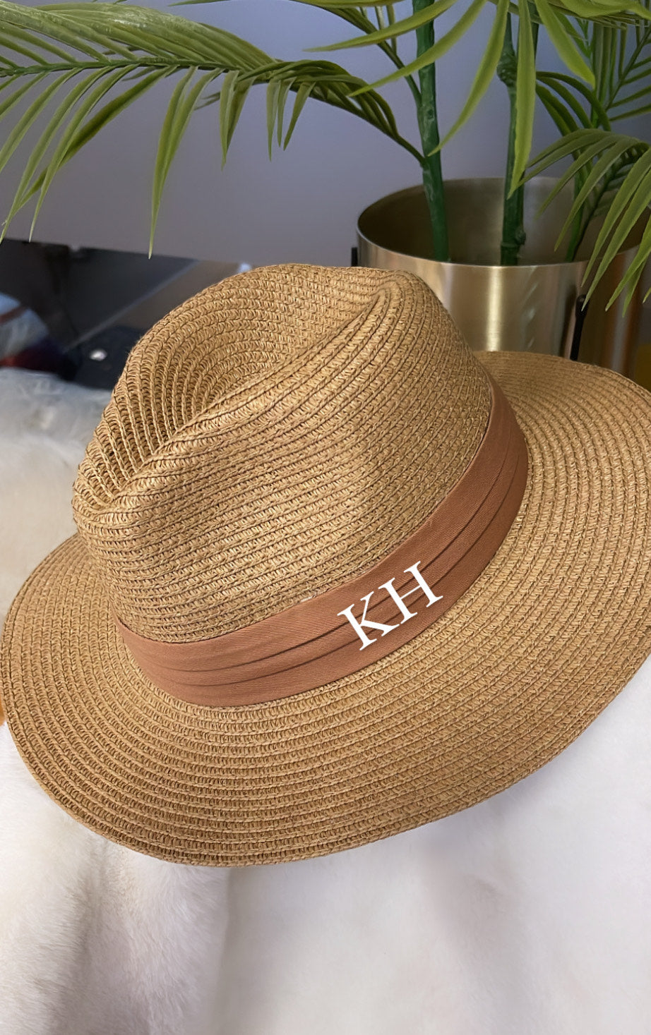 Personalised Fedora Hat Tan/Tan Band