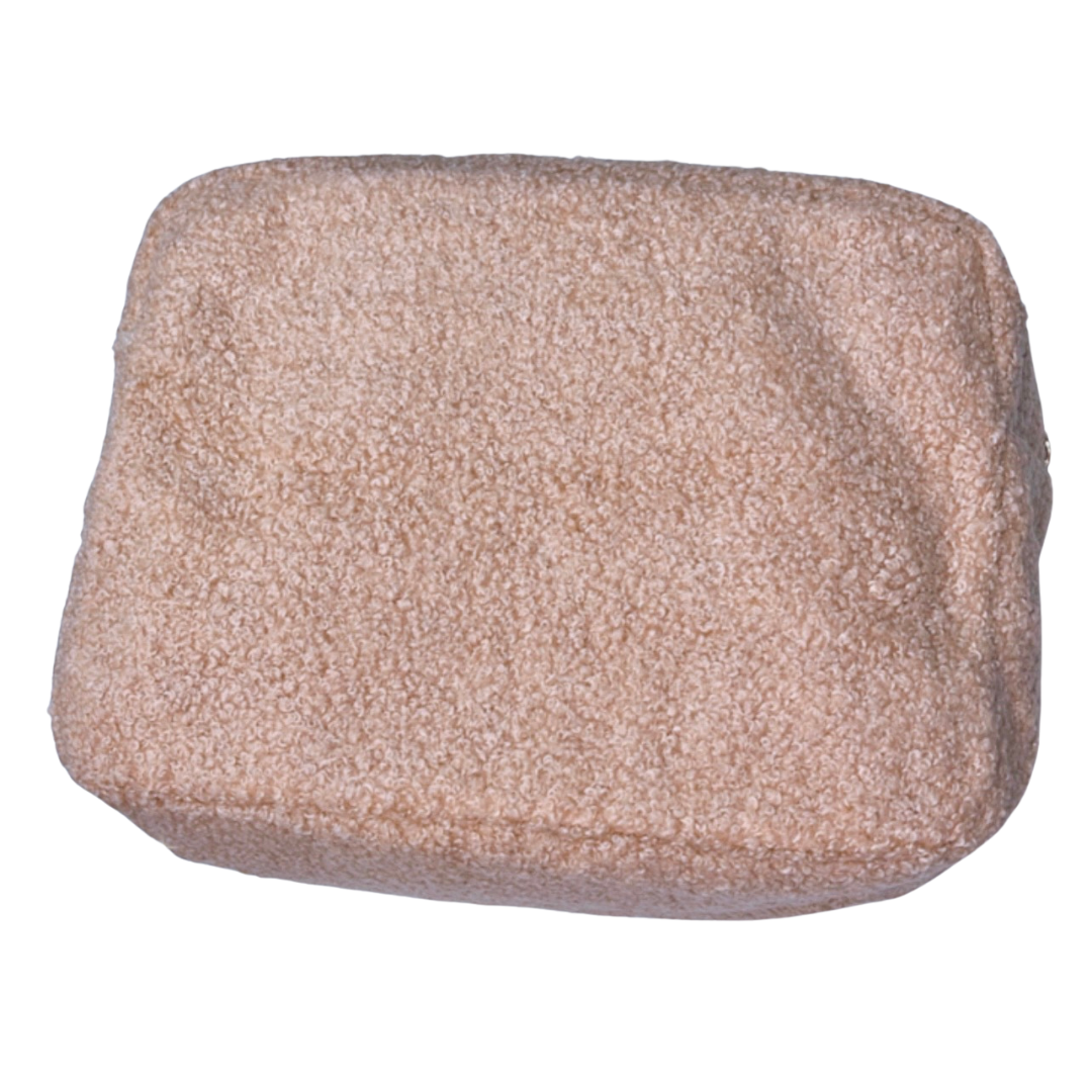 Large Caramel Teddy Fur Pouch