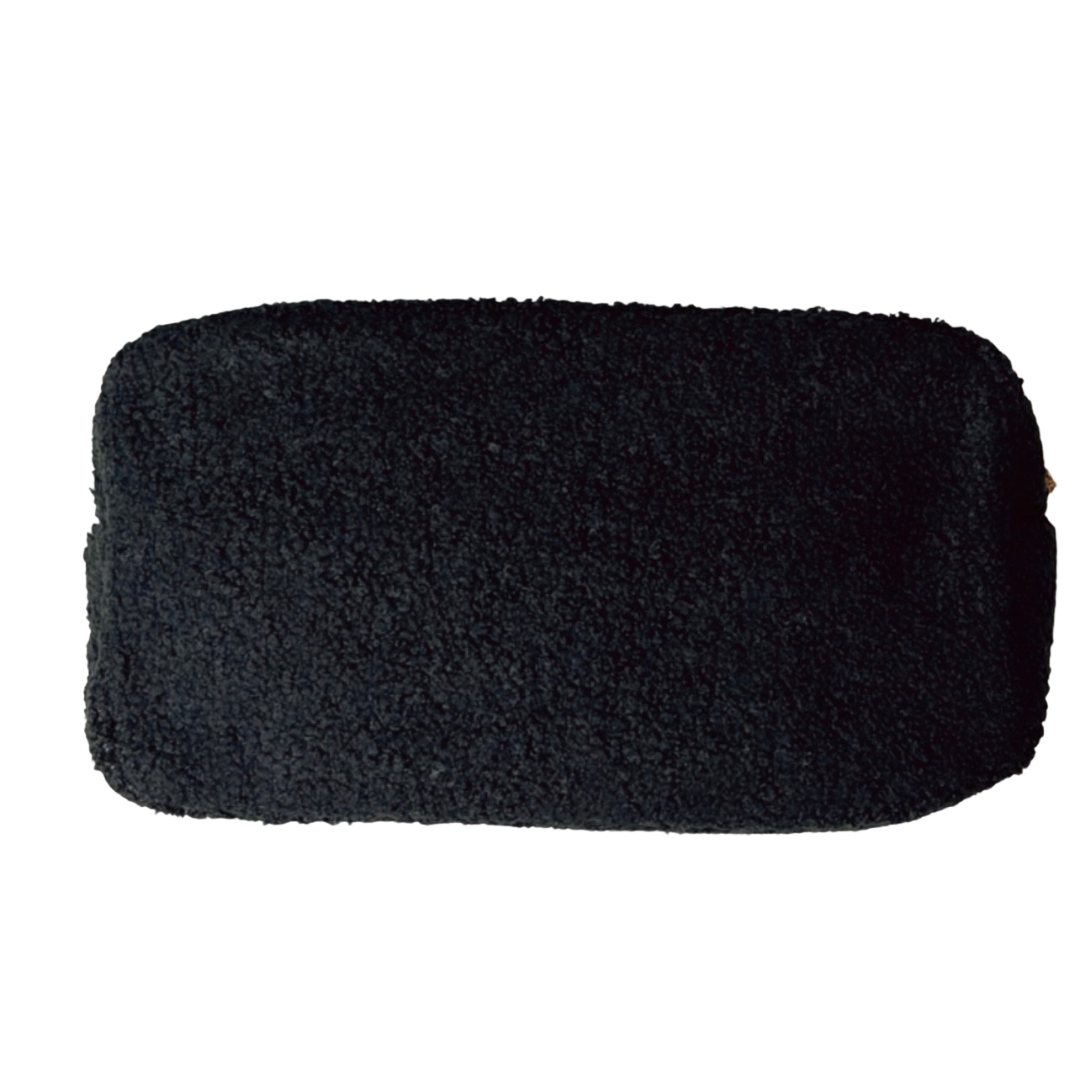 Medium Black Teddy Fur Pouch