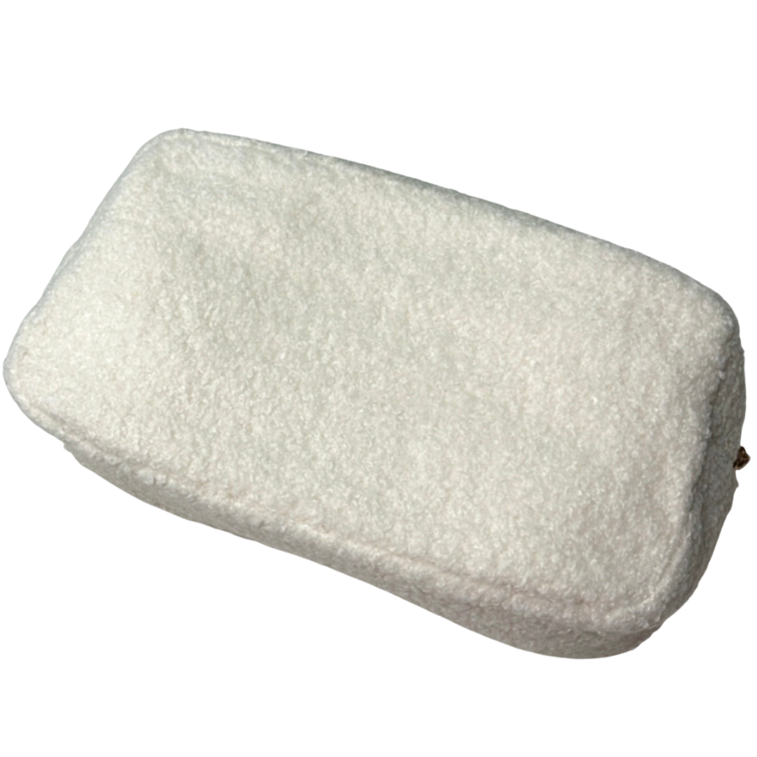 Medium Cream Teddy Fur Pouch