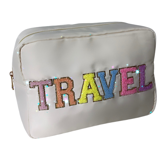 Travel Large Cream Pouch