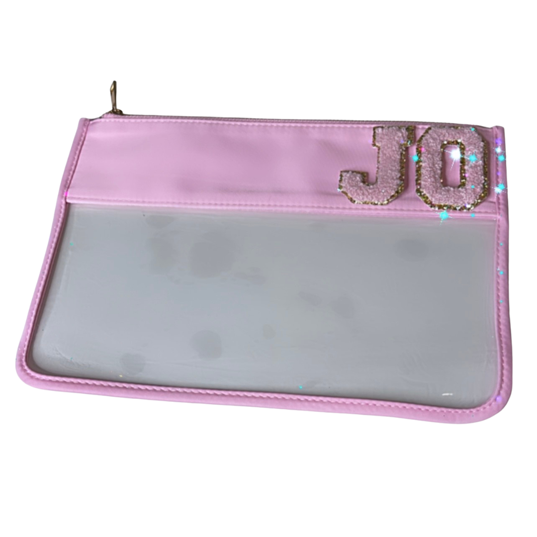 Clear BubbleGum Pink Pouch