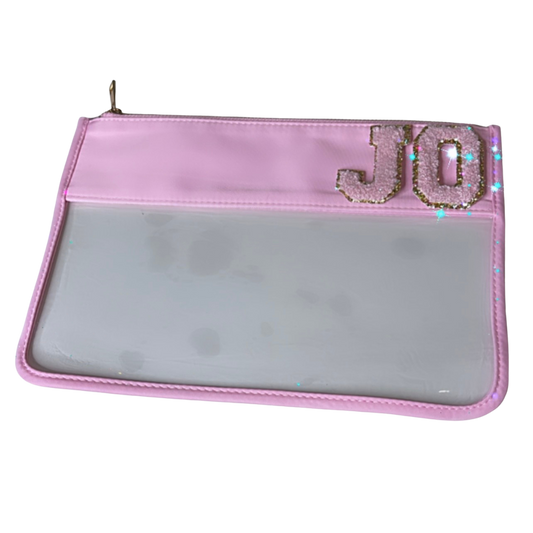 Clear BubbleGum Pink Pouch