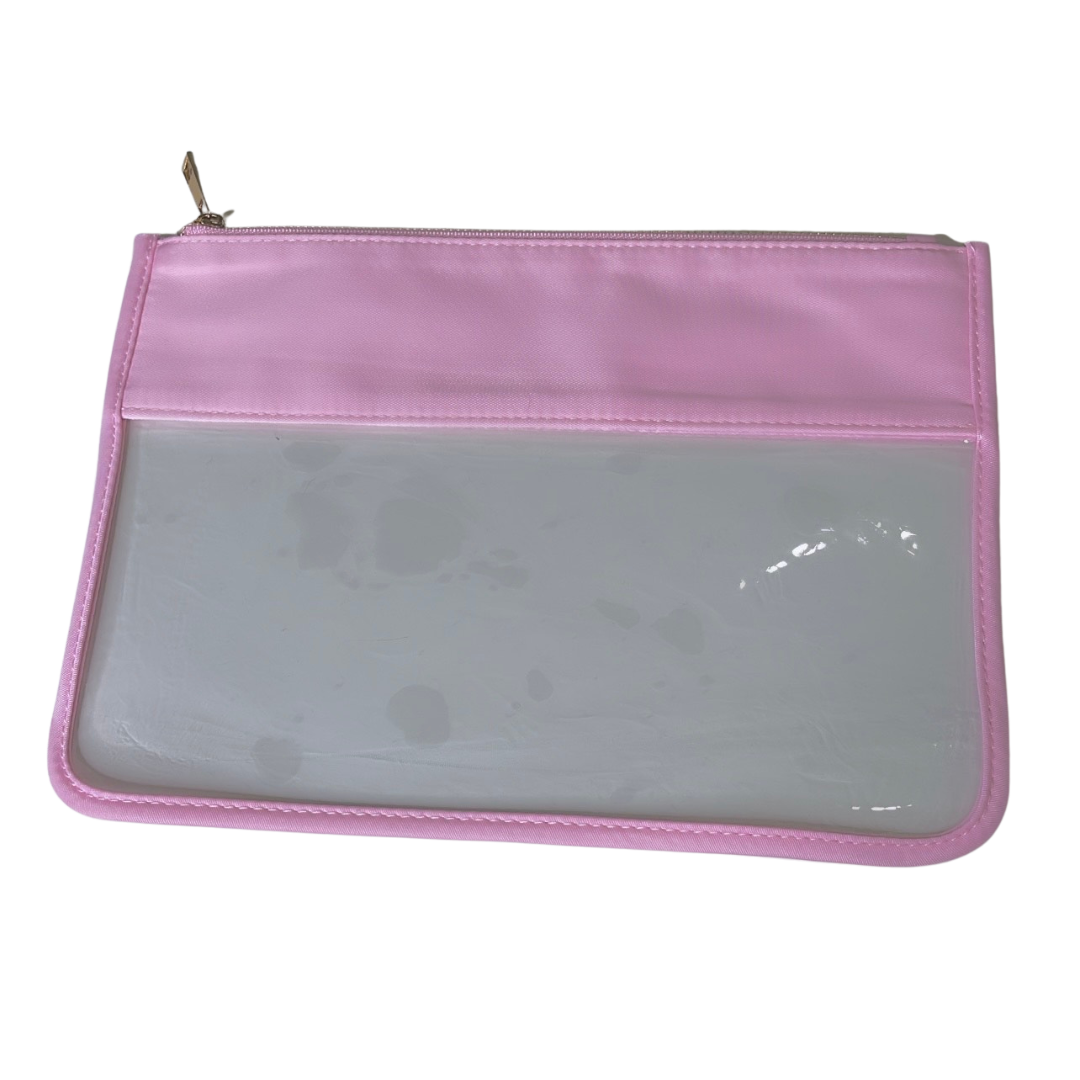 Clear BubbleGum Pink Pouch