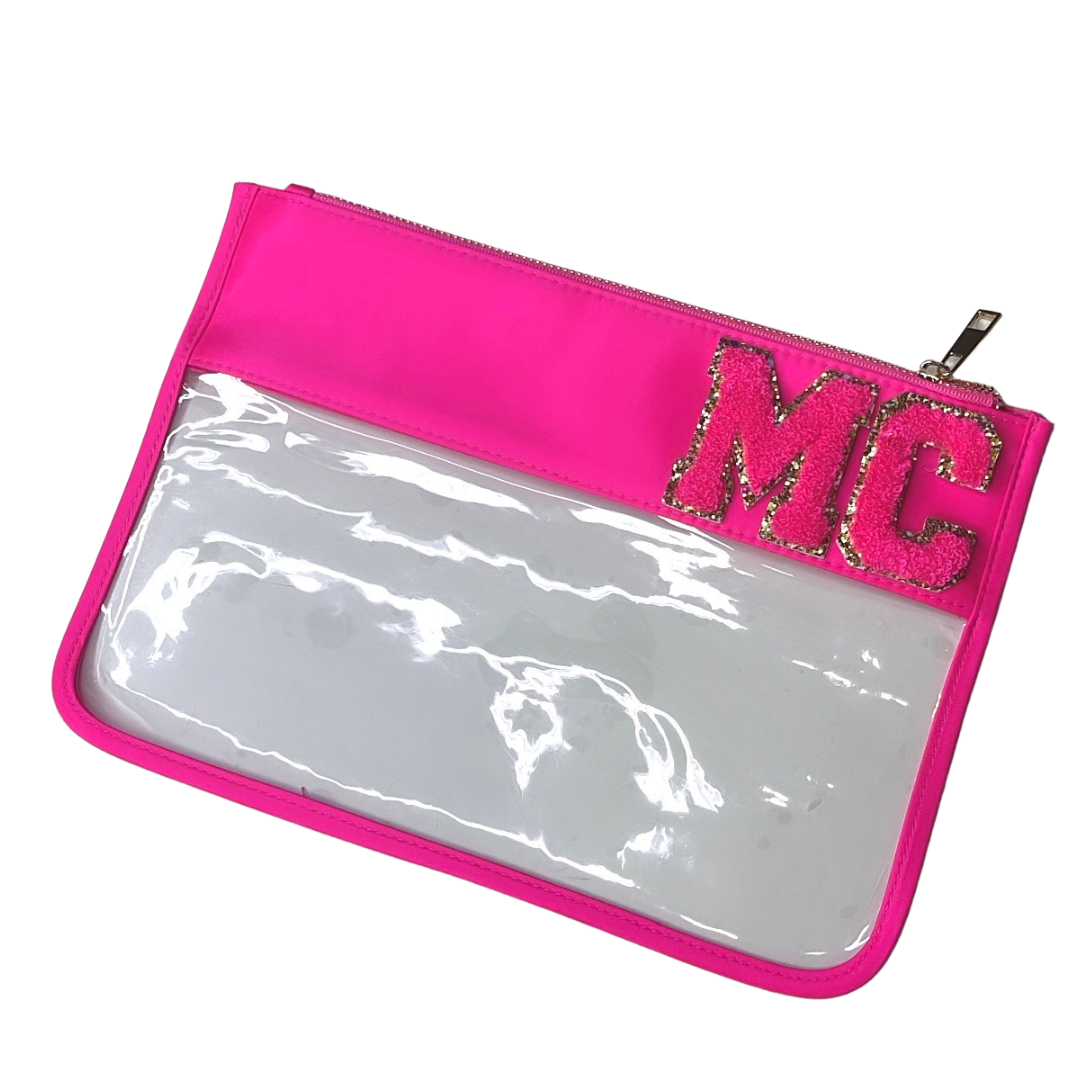 Clear Hot Pink Pouch