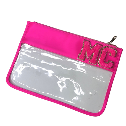 Clear Hot Pink Pouch