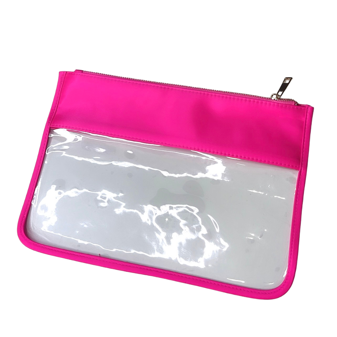 Clear Hot Pink Pouch