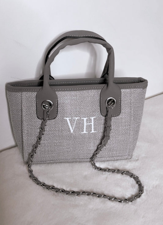 Mini me - Small canvas tote Grey