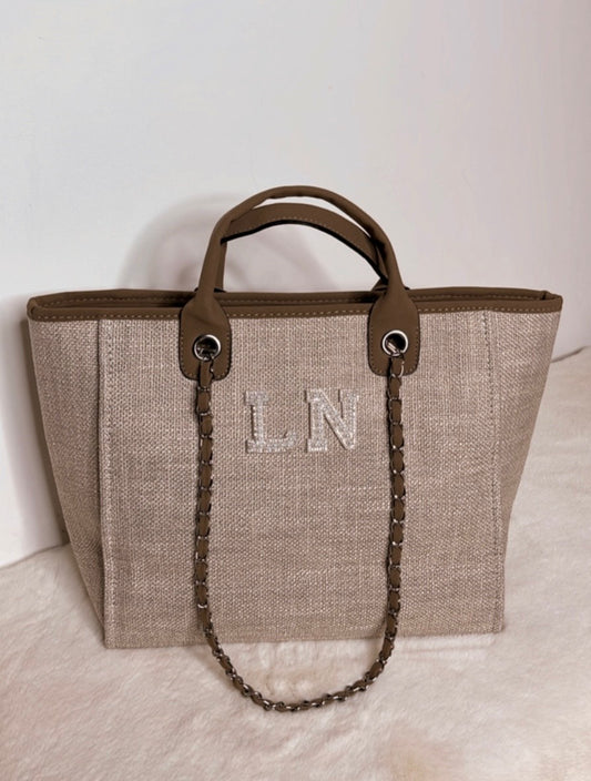 Luxe Pearl Canvas Tote Medium/Fawn