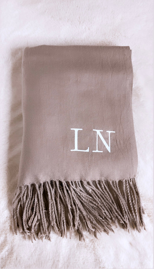 Personalised Cashmere Touch Scarf/Gentle Fawn